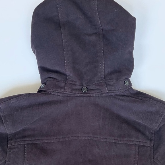 NWOT  7 For All Mankind Hooded Jacket Button / Pocket Detail Dark Plum - Picture 10 of 12